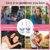 Original Butterfly Hoop Earrings for Women Sparkling Pave Colorful Zircon Blue Pink Purple Heart Wedding Drop Earring