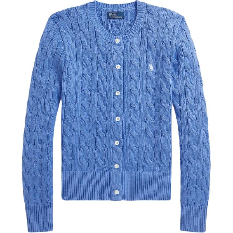 

Polo Ralph Lauren Однотонный кардиган тонкой вязки с круглым вырезом, приталенного кроя, женский трикотаж Синий WMPOSWENDW20486-400 XXS