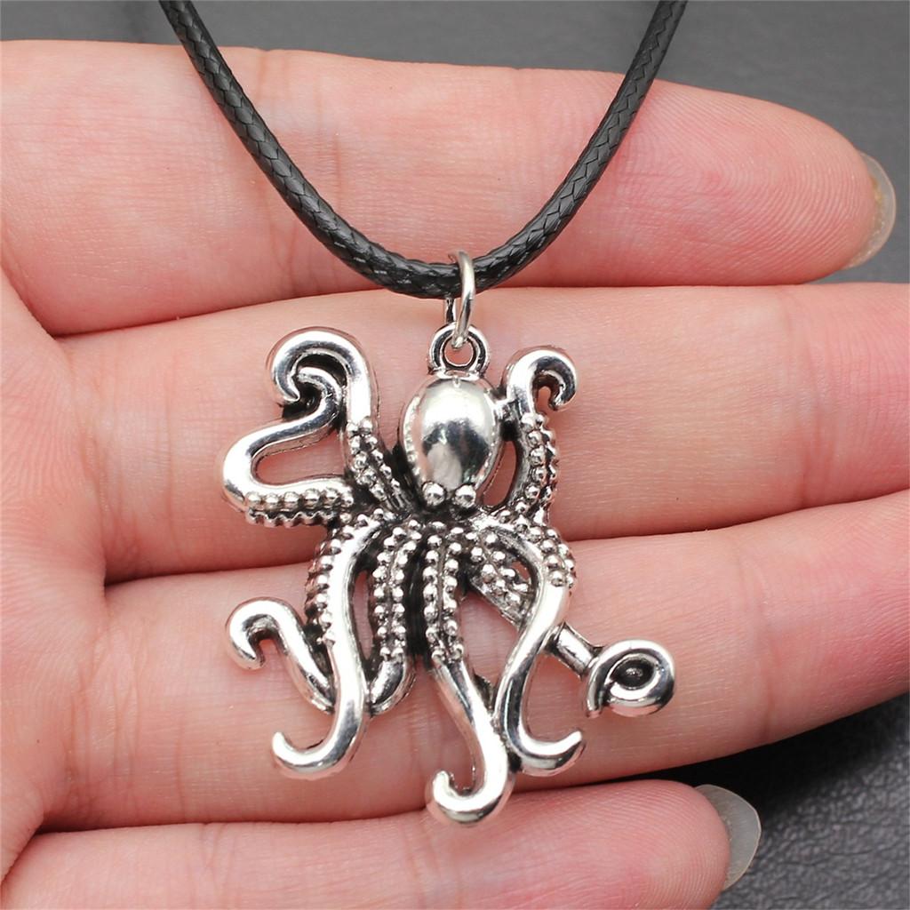 45cm Necklace Leather Chain Big Marine Life Minimalist Jewelry Components QN047