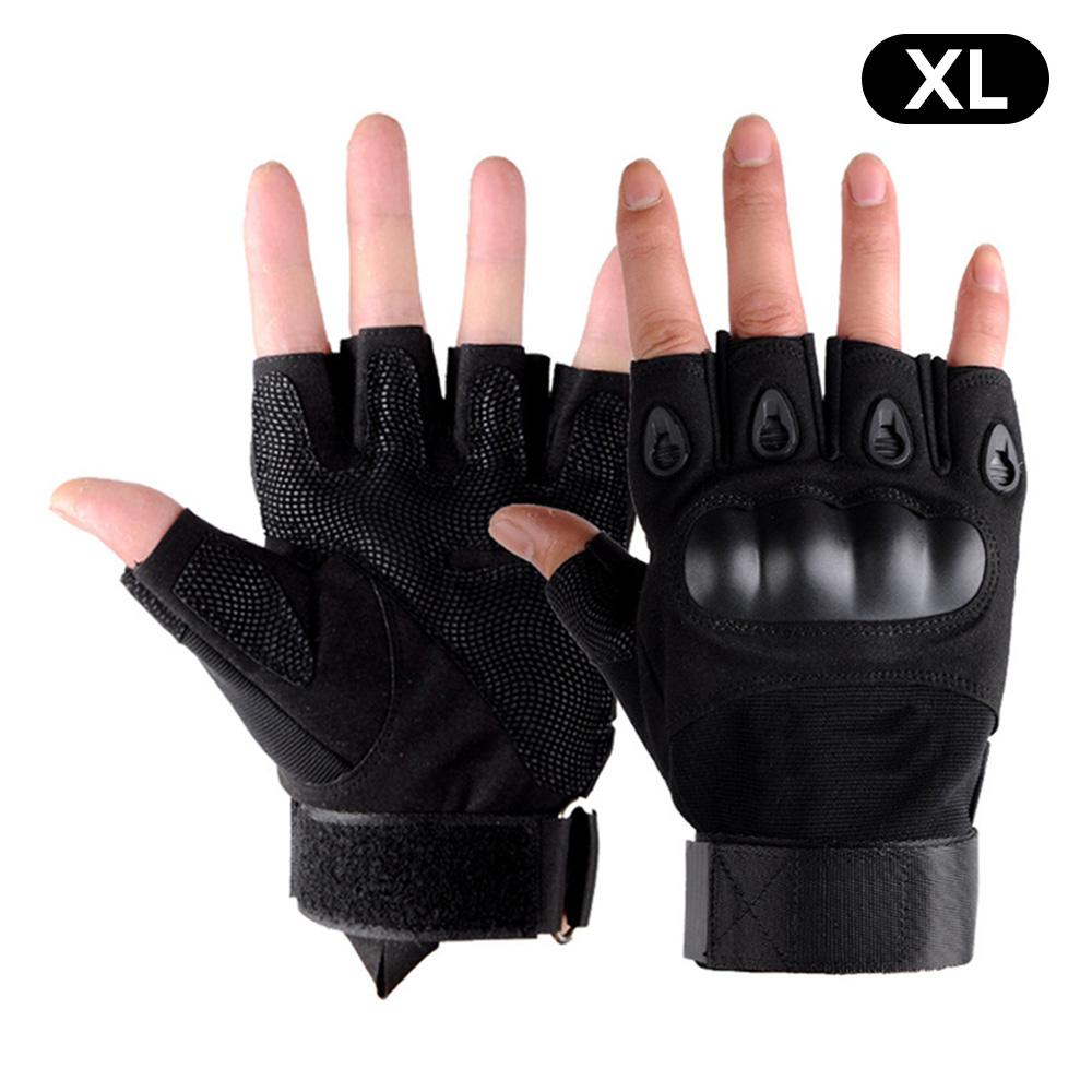 Motorcycle Riding Fitness Gloves Outdoor Tactical Fingerless Gloves Hard Knuckle Hunting Combat Hiking Military Half Finger Glov