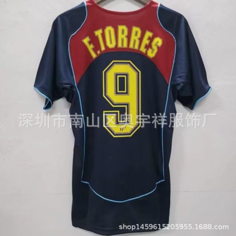 Atltico Madrid 2004-2005 Retro Football Jersey Fernando Torres 9 Home/Away Version Men
