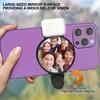 Universal Phone Camera Ring Mirror with Light Rear Camera Selfie Reflector Clip-on Makeup Light with Storage Pouch HD Reflection