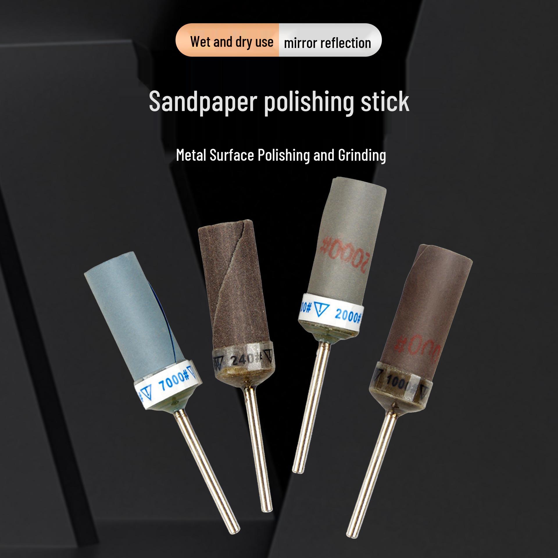 Jade Agate Sandpaper Stick Necklace: Mirror Polishing & Metal Deburring Tool 2.35 handle, 800 grit