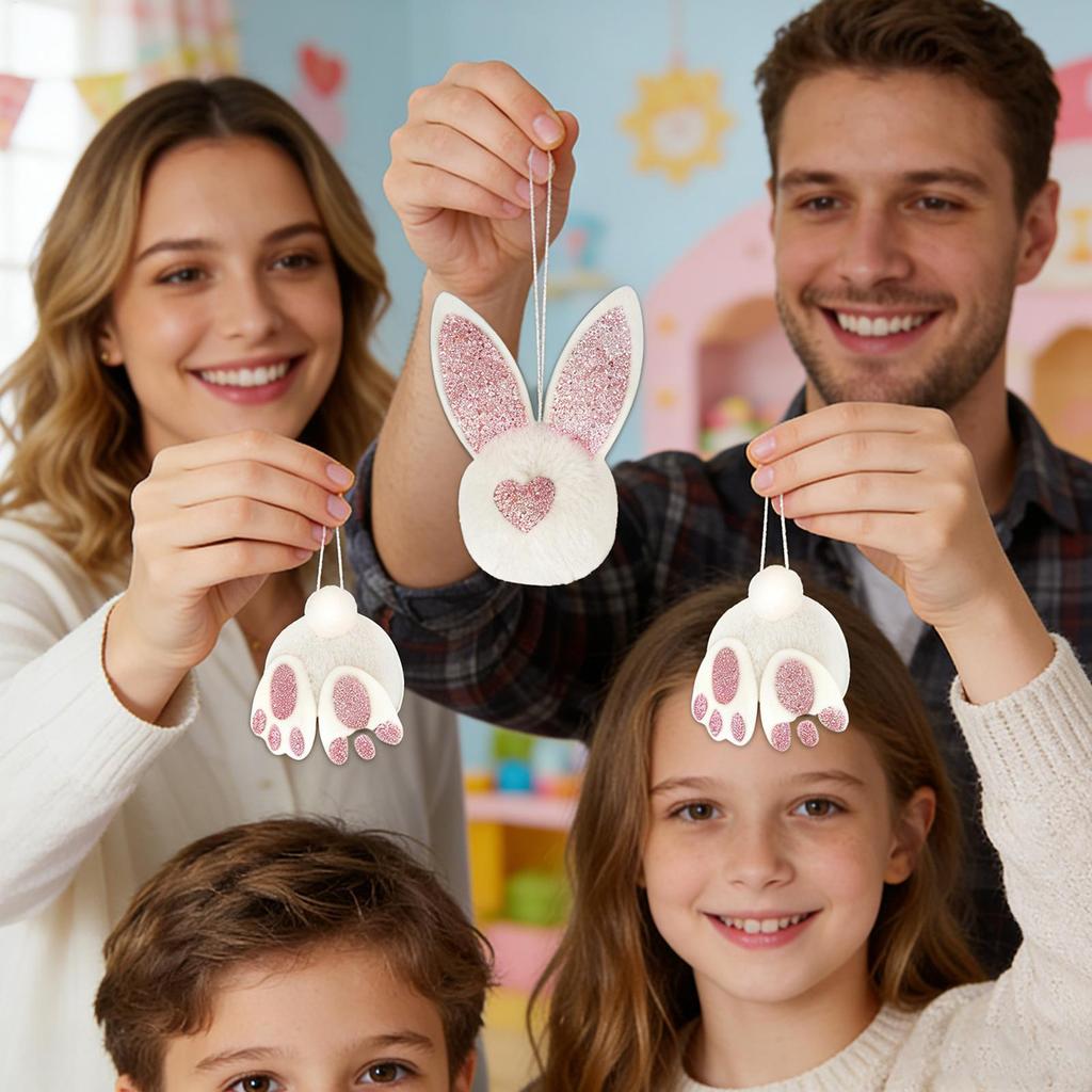 Easter Plush Bunny Ornament Hangable Cute Decoration 12 Piece Easter Plush Bunny Ornaments for Tree for Home Festivals