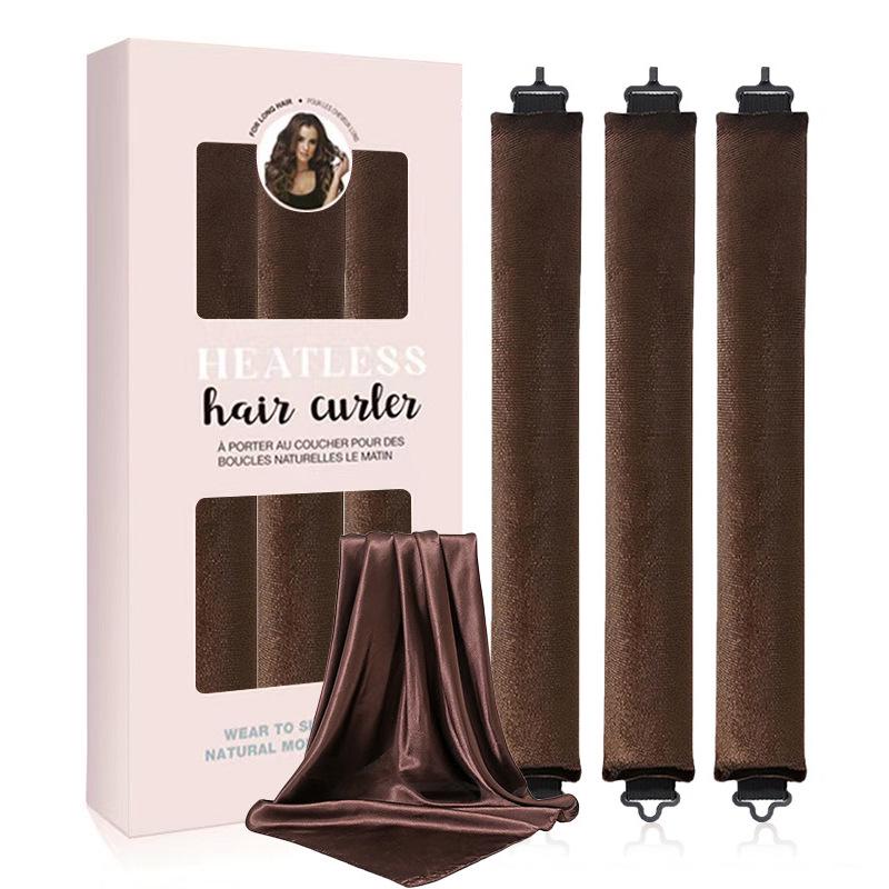 

Exclusive 3-Piece No-Heat Curling Iron Set - U-Shaped Sleep Waves in Color Box Packaging