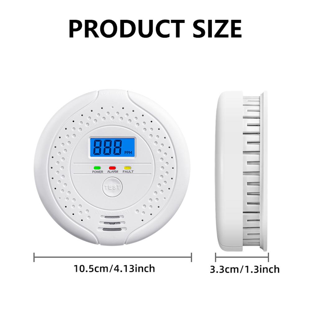 CO Alarm Sensor Digital Carbon Monoxide Detector Gas Detector Independent Smoke Fire Sound Carbon Monoxide Detector Smart Home