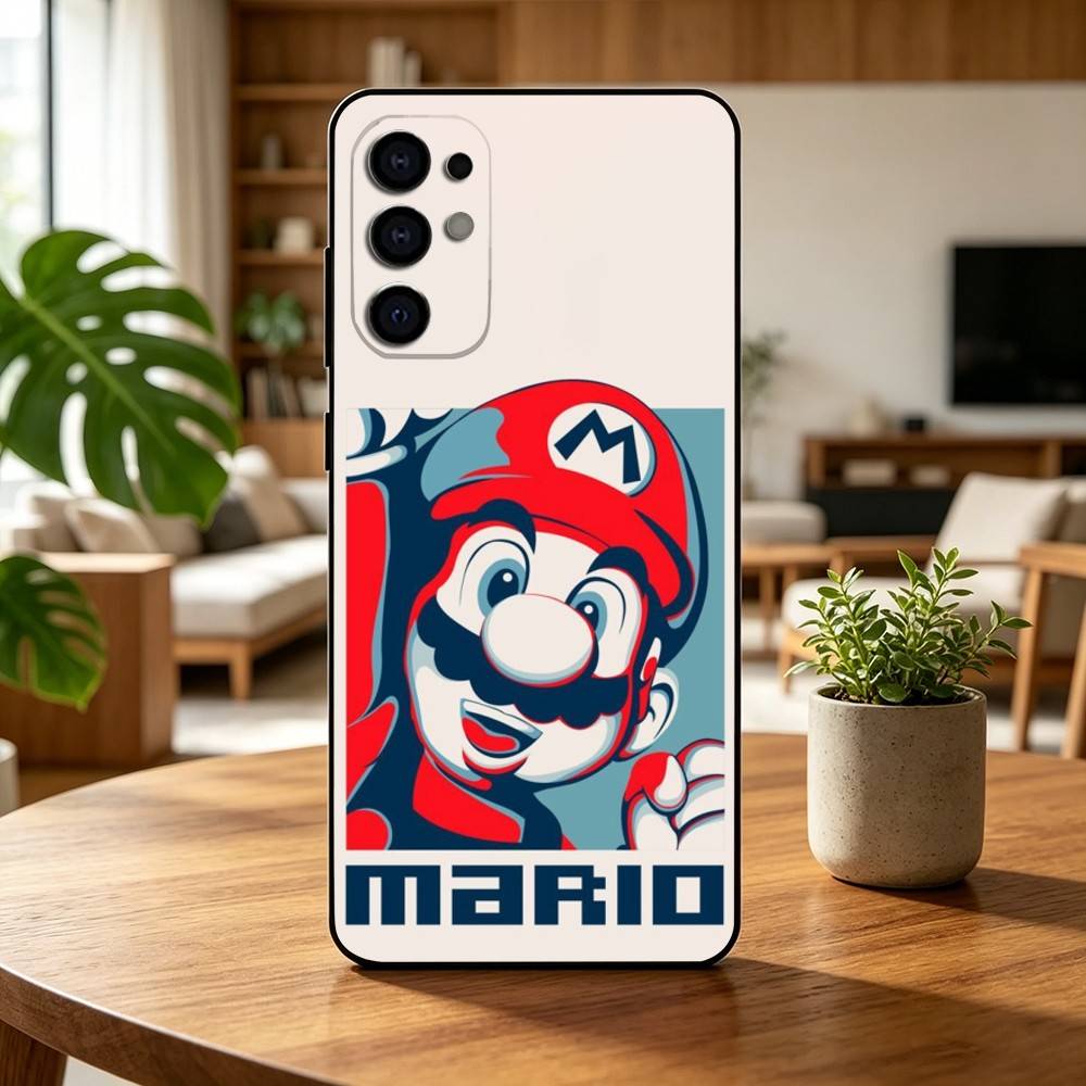 cartoon Super-M MarioS Bros Phone Case For Samsung S25,S24,S21,S22,S23,S30,Ultra,S20,Plus,Fe,Soft Silicone Black Cover