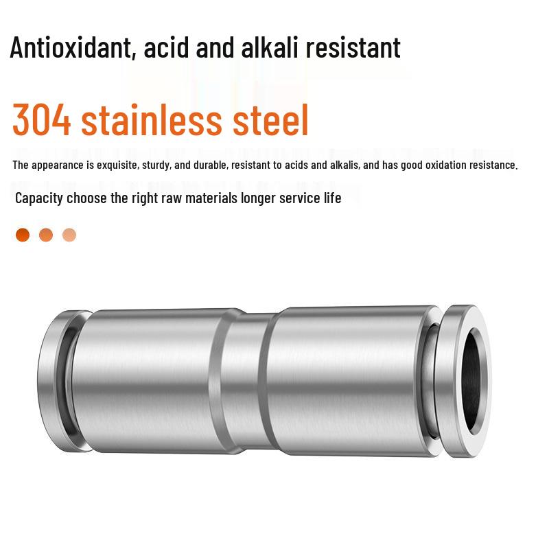 304 Stainless Steel Pneumatic Quick Connectors: High-Pressure Resistant Straight Reducer and Quick Connect Tee