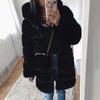 Autumn and winter new products, women's medium and long hat throwing imitation fur jacket top, women's plush warm jacket