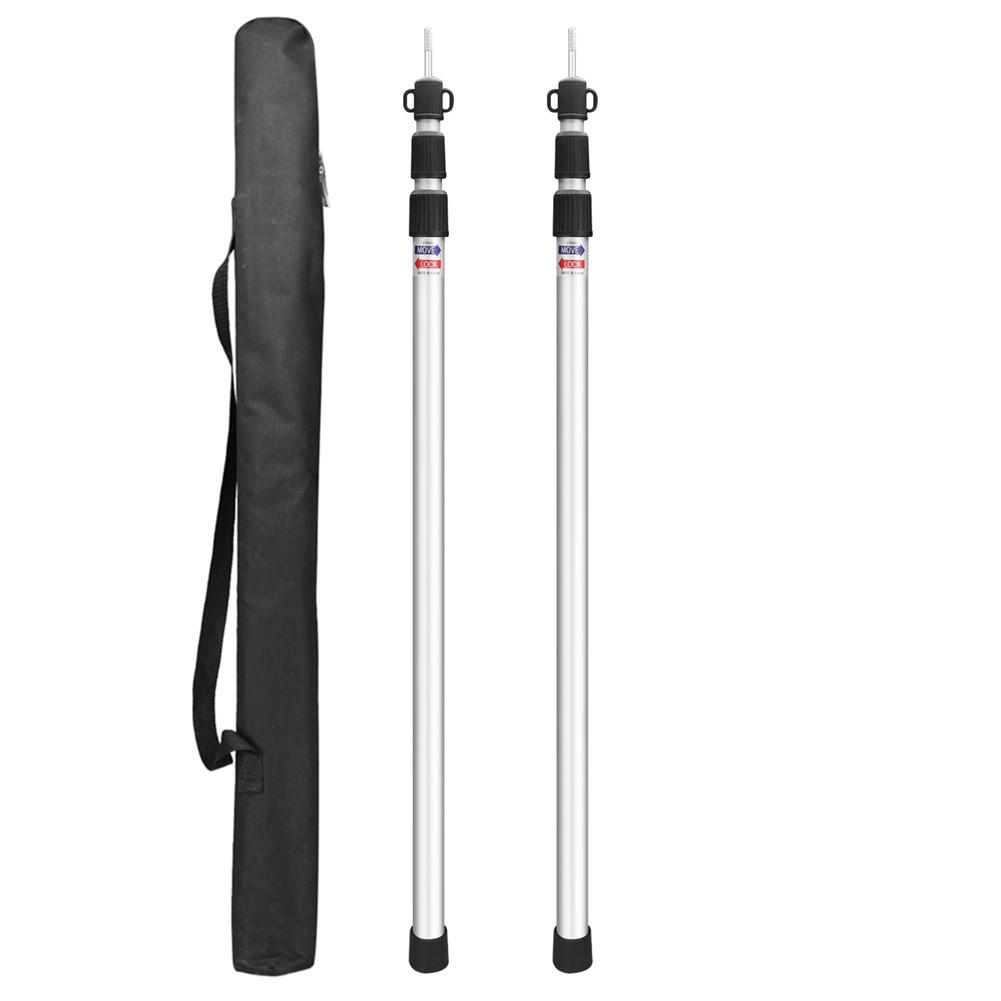 Set of 2 Aluminum Adjustable Camping Tarp Poles 90" Telescoping Portable Lightweight Tent Poles for Shelter Canopy Awning