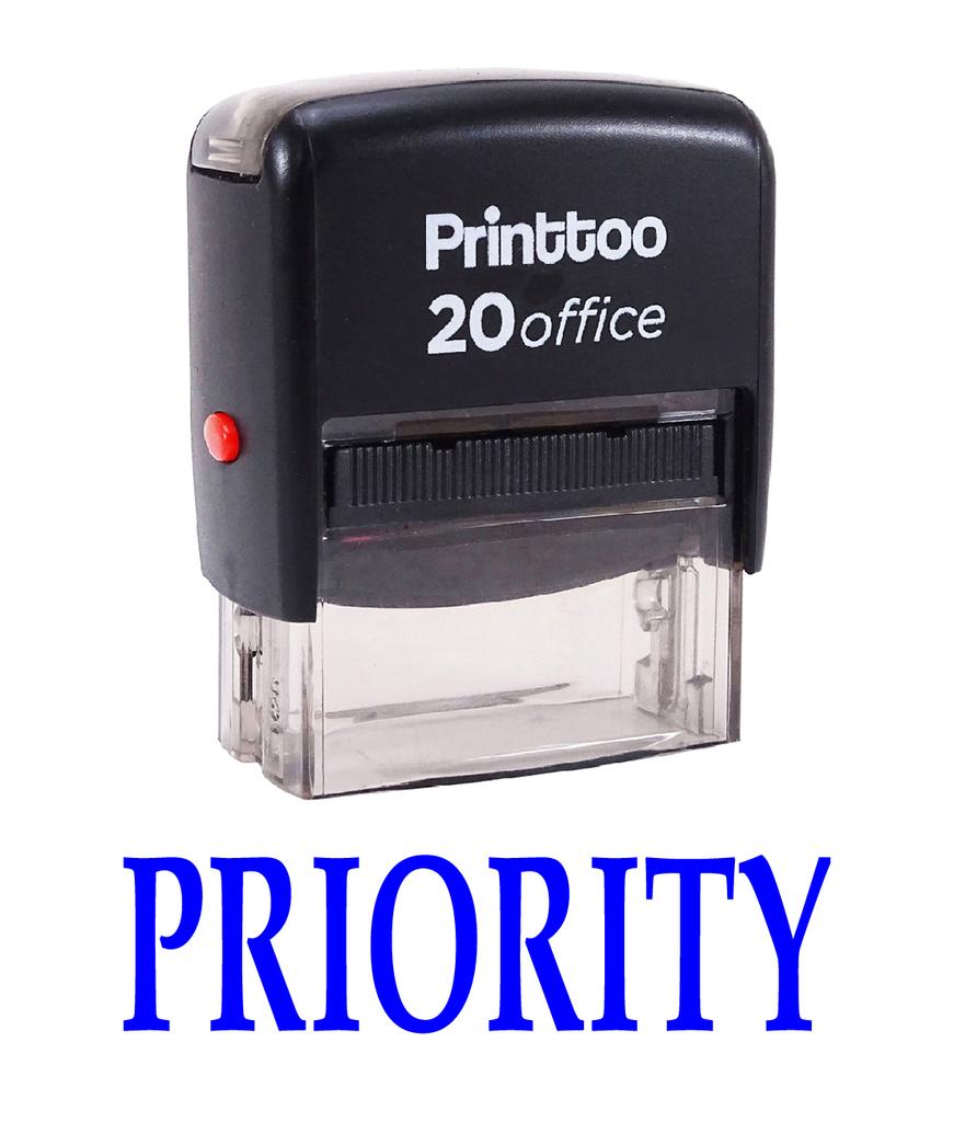 Printtoo Self Inking Rubber Stamp Office Stationary PRIORITY Custom