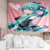 Hatsune-Miku Print Tapestry, Backdrop, Easy Setup, Ideal for Bedroom, Office & Living Room, with Aesthetic Wall Hanging Decor.