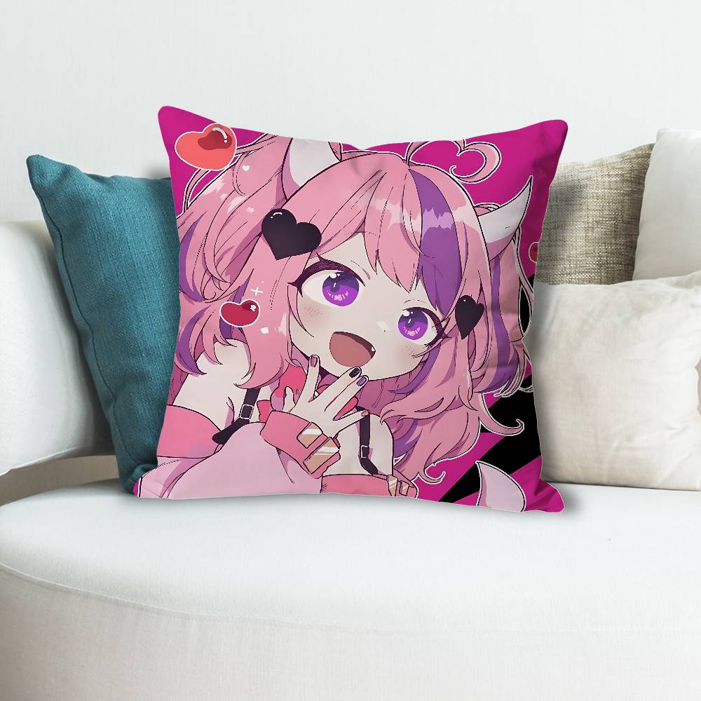 Cute IIronmouse Vtuber Pillow Cases for Bedroom Living Room Sofa Home Decor Polyester Cushion Cover with Zipper