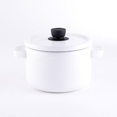 Fuji Enamel Derin Güveç 22cm Düz Beyaz IH Uyumlu Derin Güveç SD22DW.CW