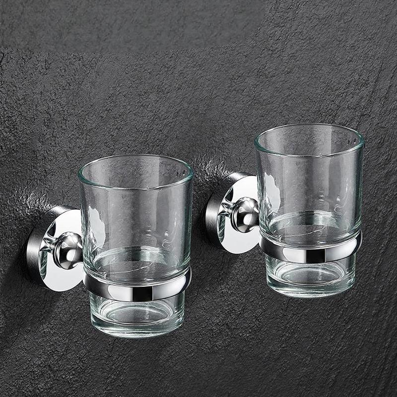 Toothbrush Cup Holder Bathroom Supplies Double Ceramic/Glass Cup Wall Mounted Toothbrush Holder Bathroom Accessories