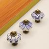 Hand-Painted Pastoral Blue and White Ceramic Pumpkin Drawer Pull
