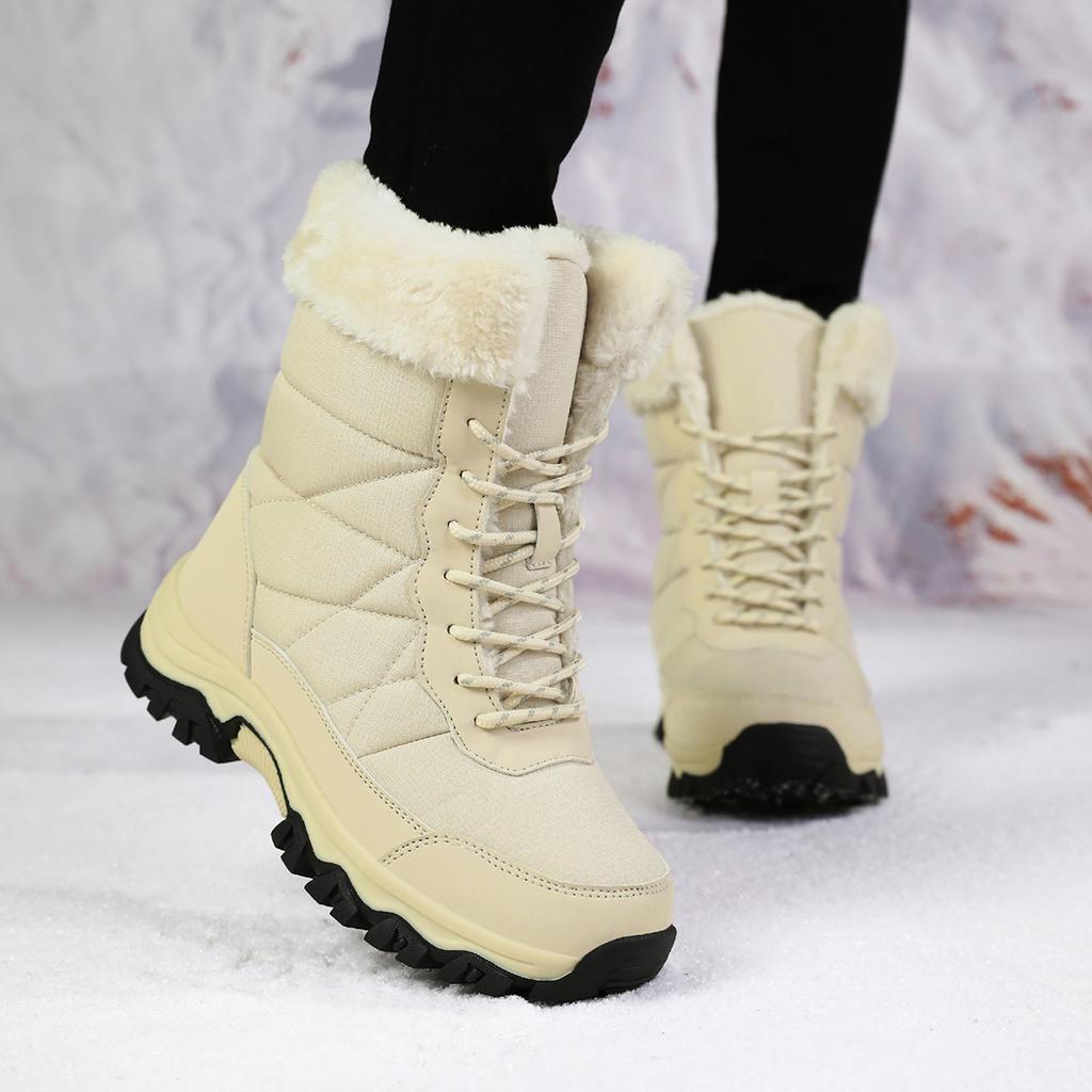 TUINANLE Damskie bawełniane buty Zagęszczone Ciepłe Codzienne Duże Pluszowe Buty Zimowe Śniegowce Antypoślizgowe