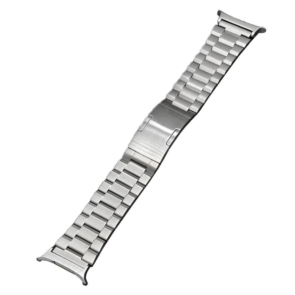 Watch Band for Samsung Galaxy Watch8 44mm/40mm/Watch8 Classic 46mm Titanium Alloy 3-Bead Wrist Strap
