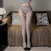 Oily sexy temptation lace suspender integrated, black gray horse oil socks oil bright black suspender socks over the knee