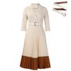 LYRIA Fashion Full Sleeve Notched Neck Solid High Waist Belt Dress Women Autumn Office Lady Pleated Long Africa Midi Dresses 5XL