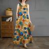 New Long Dresses Summer New Plus Size Sleeveless Round Neck Printed Dresses