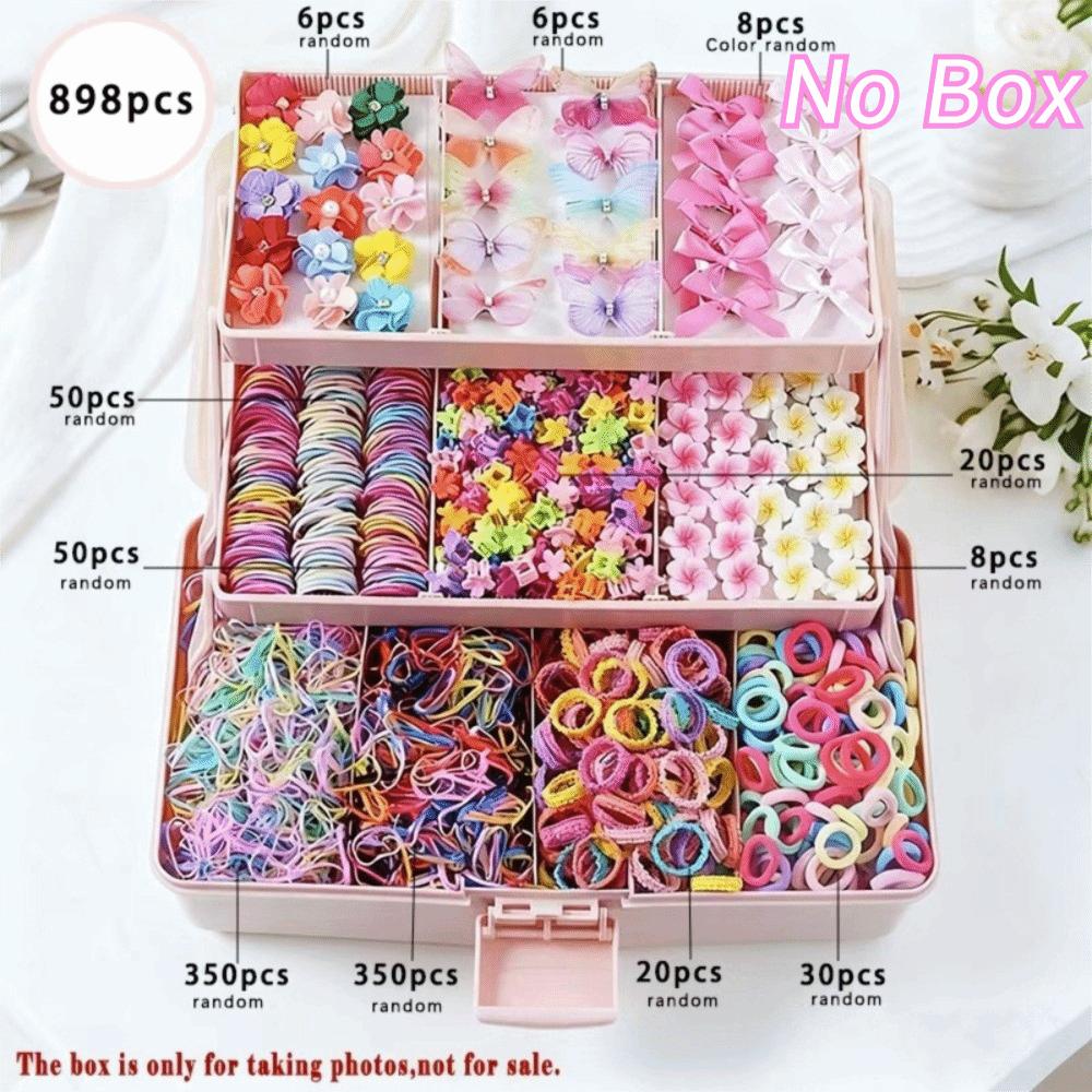 High Elastic Hair Accessories Set Colorful Hair Clips Frangipani Girls Hair Bands Girls Children