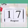 Month Wooden Calendar Desk Blocks Date Display Reusable Farmhouse Rustic Solid Wood Perpetual Calendar Home Office Desktop Decoration