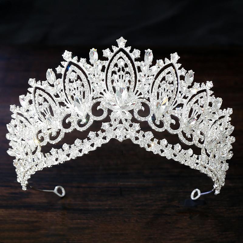 Royal Queen AB Green Crown Big Diadem Bride Tiara Crowns for Women Bridal Wedding Party Crown Hair Dress Jewelry Accessories