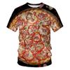 Creative Food Pattern T Shirts Hamburg Pizza Steak French Fries Men's Summer T-Shirts