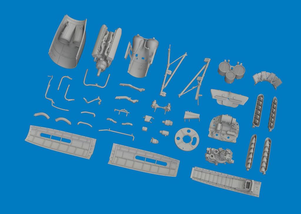 Eduard 1/48 Brassin P-40E Engine (for Eduard) Plastic Model Parts EDU6481069 (Airplane)