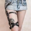 Women Fashion Leather Steampunk Side Belt Stud Decor Harness Garter Belt-Travel Beach Belt For Women Clothing Accessories