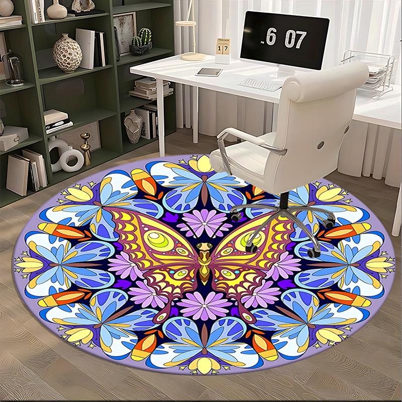Colorful Butterfly Office Carpet Chair Mats, Home Decor, Office Carpet, Gift for Any Room1118154a