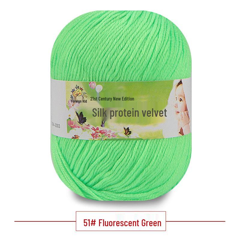 Silk Protein Baby Milk Cotton Yarn for Infant Sweaters, Hats, Shoes, Doll Crochet, and DIY Knitting Projects