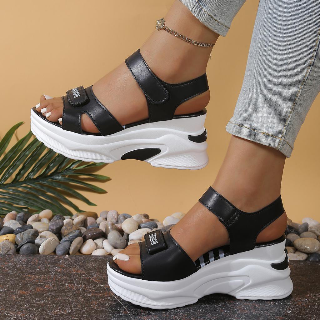 Women Platform Wedge Sandals Summer Fashion Comfortable Shoes Women Light Casual Velcro Beach Shoes