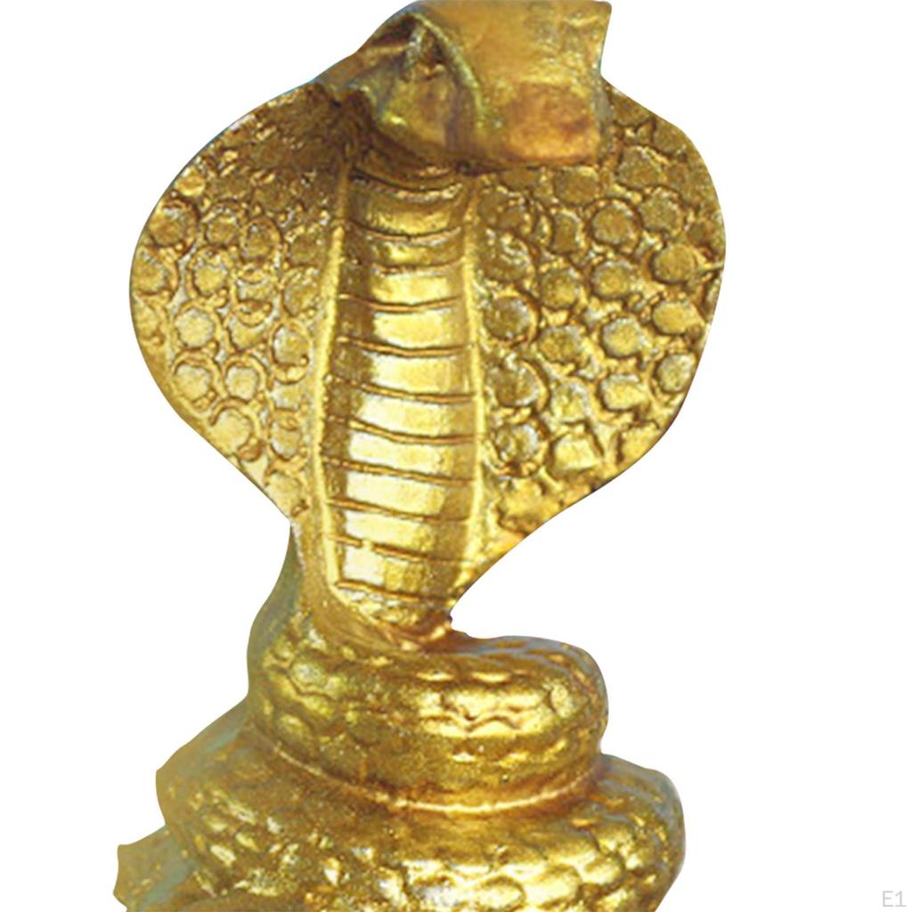Chinese Zodiac Ingots Snake Statue Cobra Figurine Resin Sculpture Feng Shui Table Decoration Animal