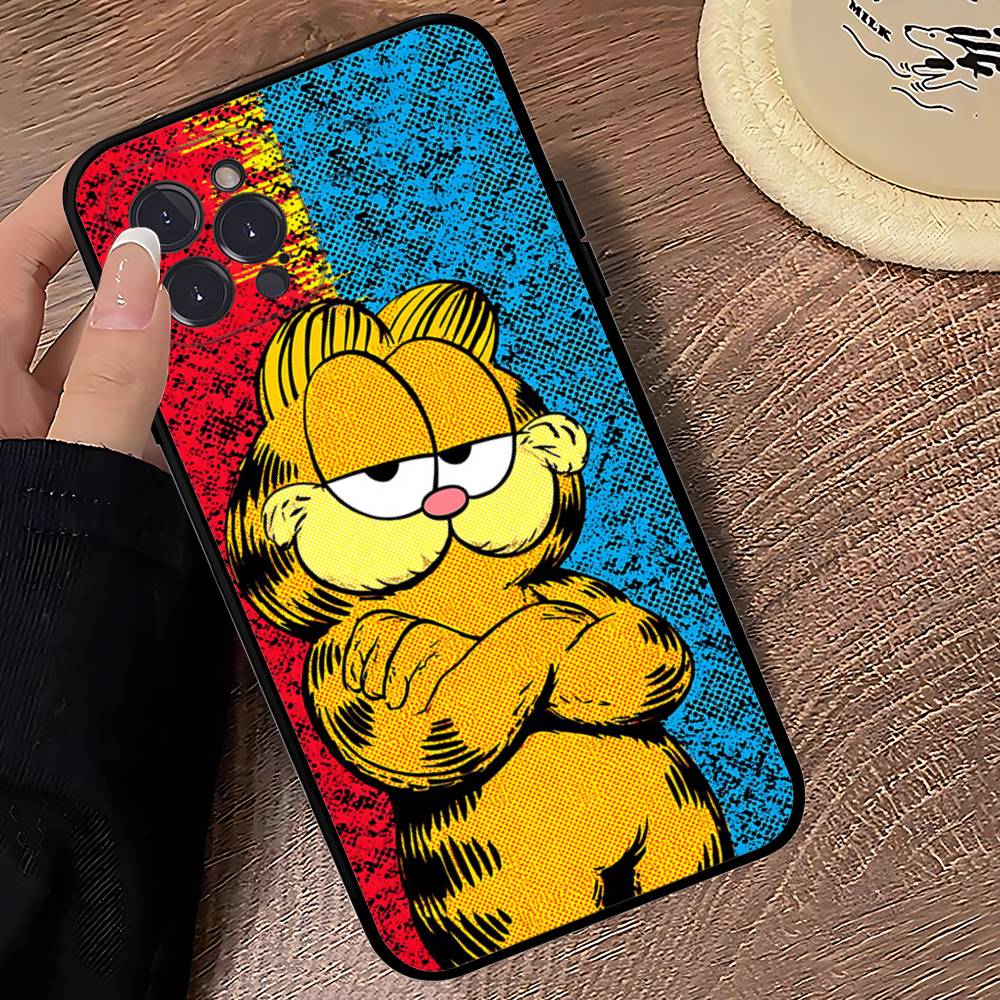 Cute Anime G-Garfields Cat Phone Case For IPhone 12 11 13 14 15 16 17 Pro Max Plus Mini Cover