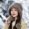 Autumn and Winter Hat Female Sweet Cute Hairball Plush Rabbit Hair Warm Hat Fashion Ear Protection Wool Hat
