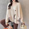 Stylish Autumn/Winter Knitted Cardigan for Middle-Aged and Elderly Women, Thickened Loose-Fit Jacket