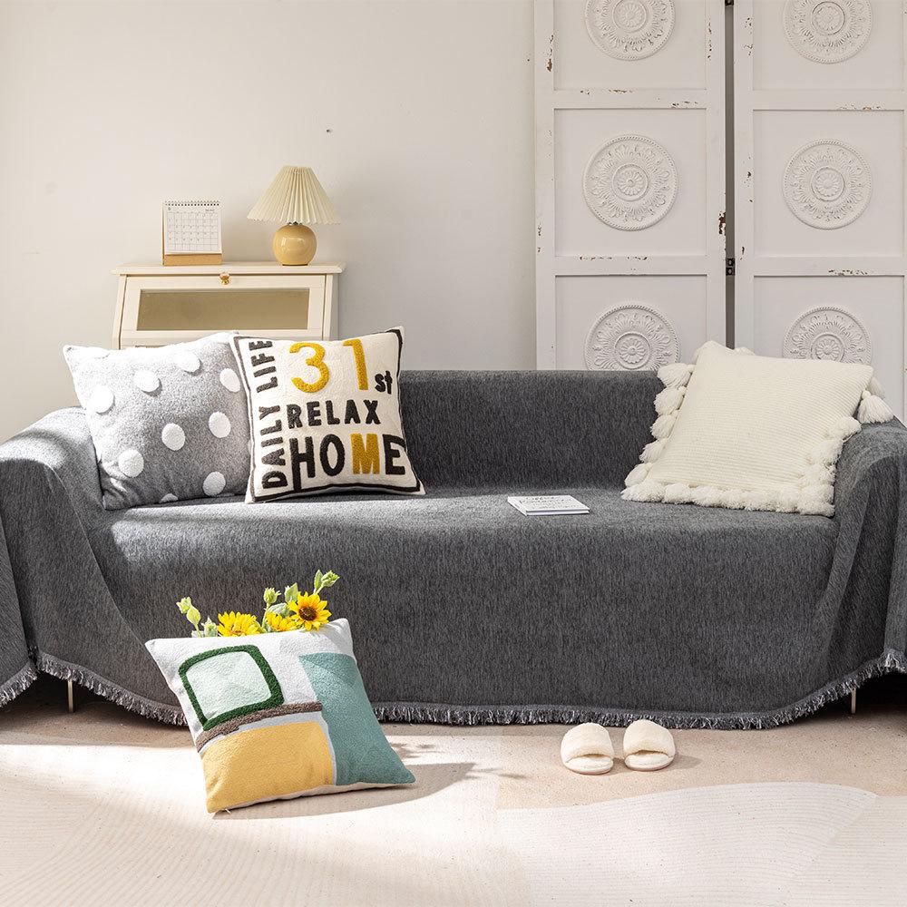 

Чехол на подушку для дивана в европейском стиле. Подушка для дивана «все включено». Американский универсальный чехол Four Seasons. Современный простой диван-полотенце из синели. 180*130