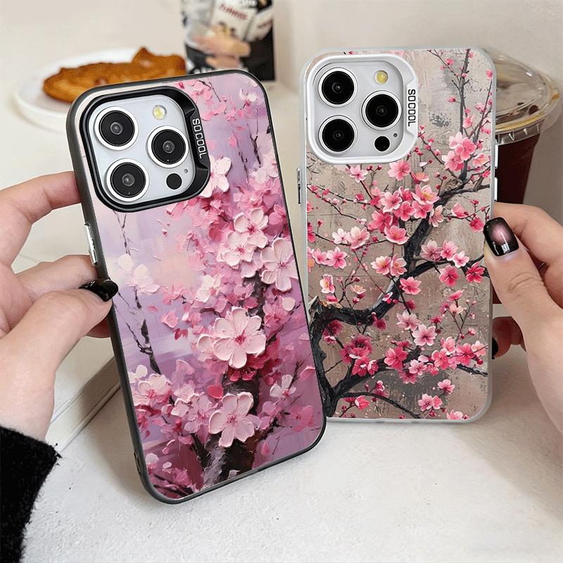 Cherry Blossom Sakura Fashion Soft Phone Case for iPhone 15 16 17 Pro Max 17Air 16E 14 Plus 13 12 Mini Shockproof Cover Back She