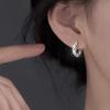 Real 925 Silver Small Bits of Silver Letter C Stud Earrings For Women Classic Fine Jewelry Light Accessories