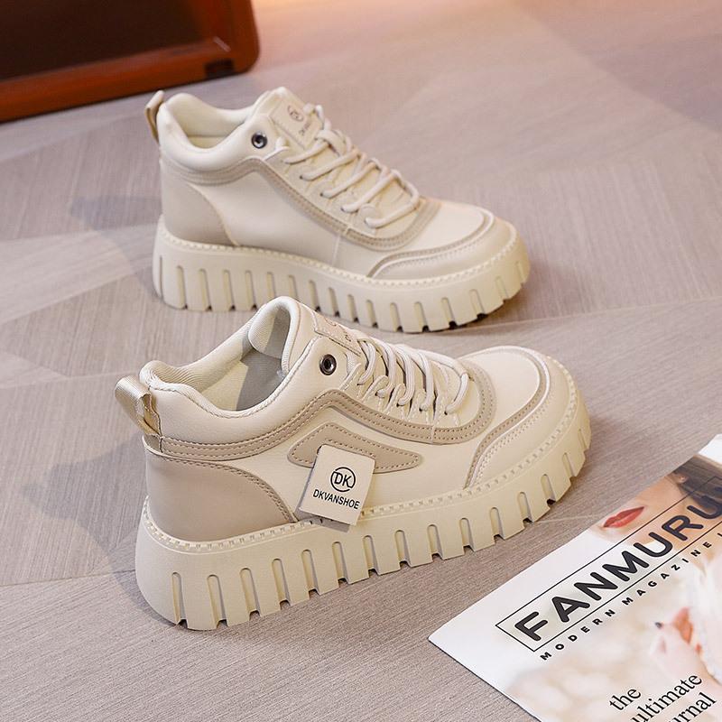 

High-top shoes women s shoes 2024 new autumn and winter platform heightening board shoes casual versatile sports shoes velvet cotton shoes 40 хакі