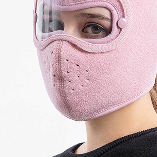 Thermal Mask with Removable Goggles Fleece Warm Mask Breathable Winter Mask Windproof Full Face Protection for Skiing Cycling Hiking Running Men Women
