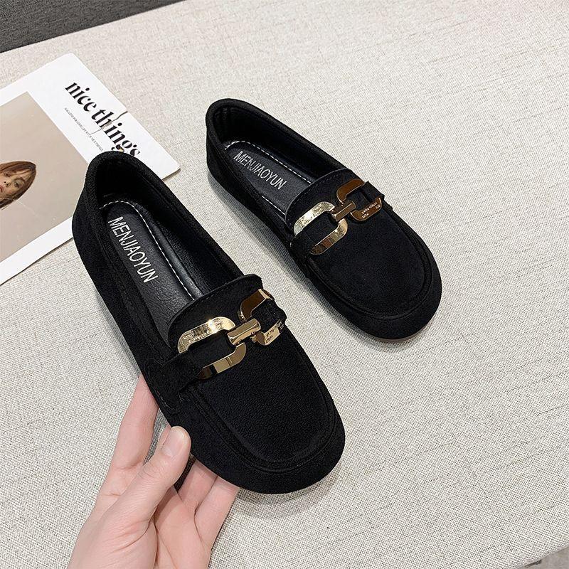 Ladies Footwear Slip-on Round Toe Women's Flat Loafers Shoes Black Social Lastest Elegant Dress Fashionable 2025 Trend Sale Non