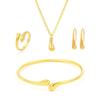 Yunjin Environmentally Friendly Material Water Drop Necklace Four-piece Set Earrings Ring Bracelet Set Jewelry Wholesale
