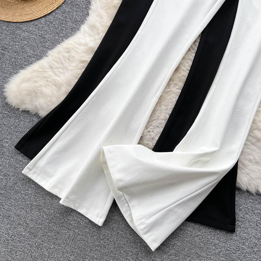 Autumn And Winter Retro Casual High Waist Drape Thin Wide Leg Bottoming Flared Pants