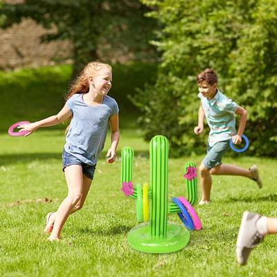 PVC Inflatable Cactus Ring Toss Game Cactus Interactive Inflatable Floating Toss Game Swimming Ring Double Beats
