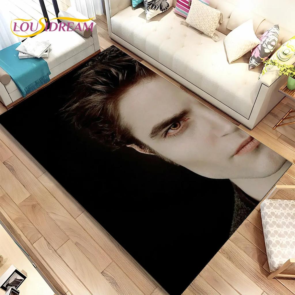 Tapete de Área Impresso em HD Saga Crepúsculo Grande, Tapete para Sala de Estar Quarto Sofá Capacho Decoração, Tapete de Chão Antiderrapante para Crianças