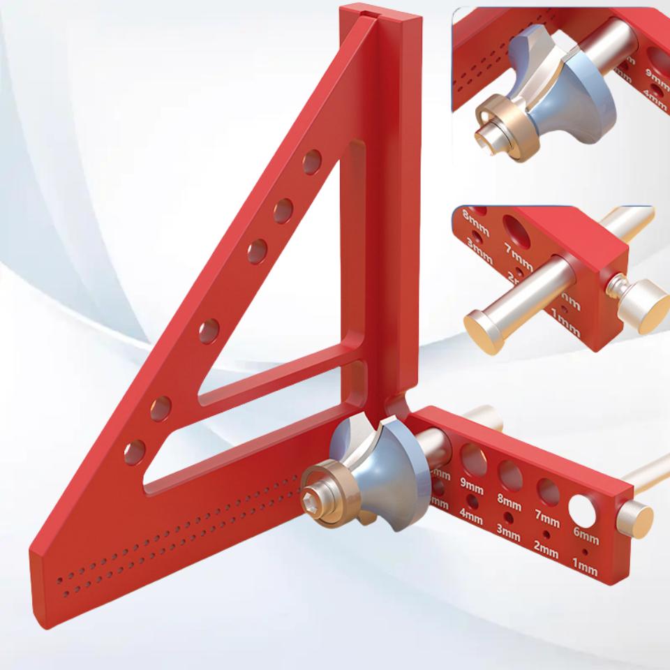 Multi Angle Aluminum Measuring Ruler 45/90 Degree Woodworking Square Protractor Drawing Line Miter Triangle Layout Tool