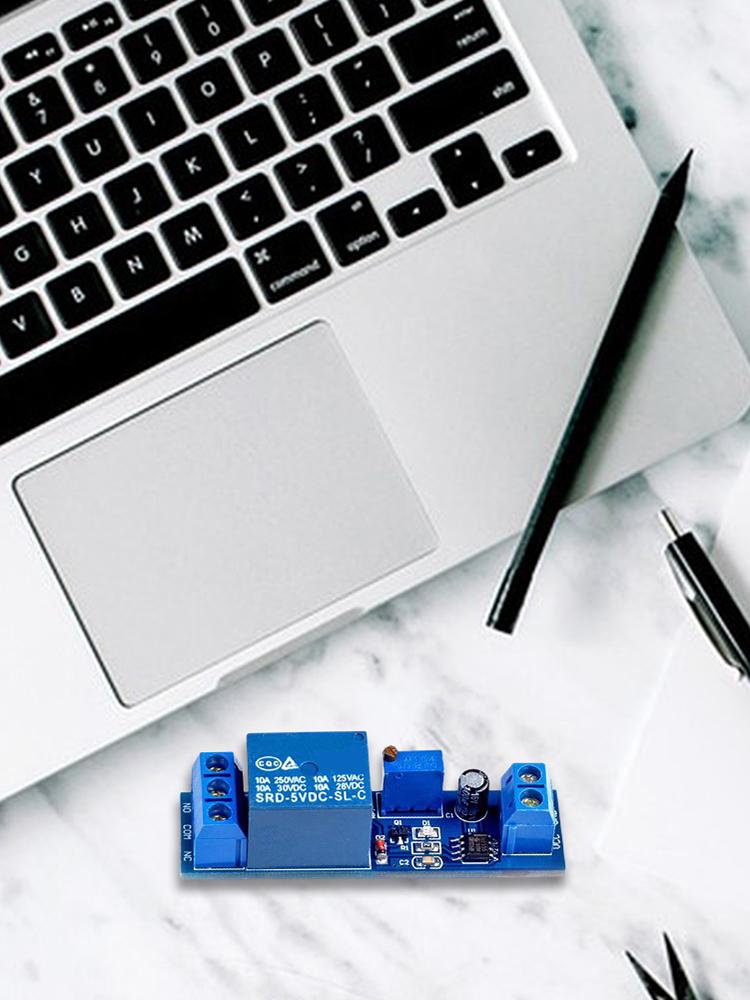 Módulo ajustável de interruptor de temporizador NE555 com atraso de 0 a 10 segundos, módulo de relé de desconexão e atraso elétrico automotivo